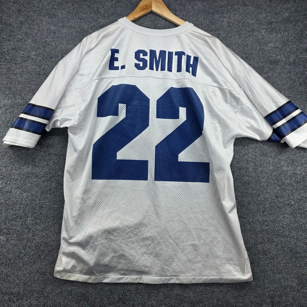 Vintage Logo Athletic Dallas Cowboys Emmitt Smith 22 Jersey Mens Large White 90s - Picture 2 of 9